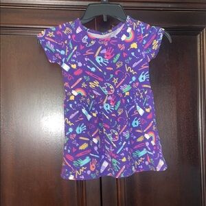 Colorful Kids Graphic School Dress